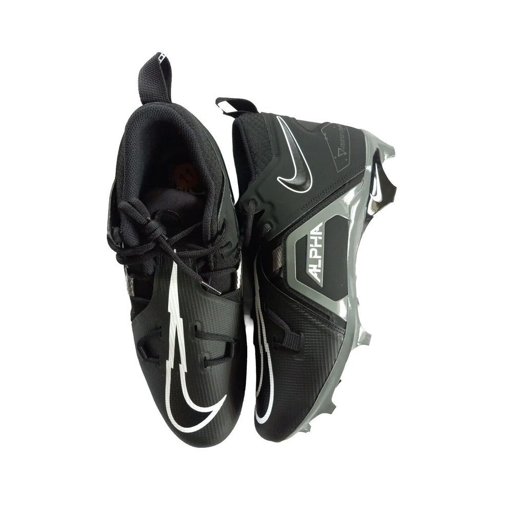 Nike Size 11 Alpha Huarache Soccer Shoes Stability Frame CT6649-010 Black White